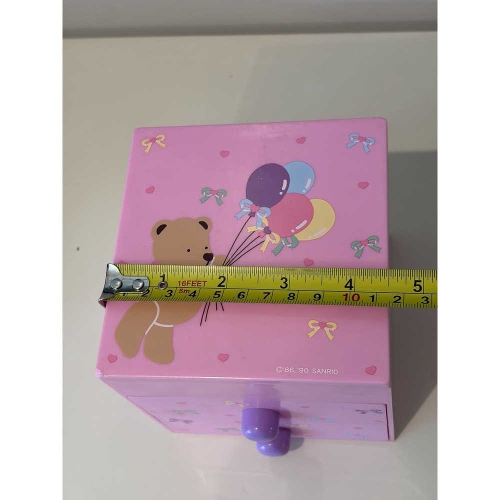 Vintage 1990 Sanrio Tweedle Dee Dee Teddy Bear Jewelry Box Lid Organizer - Picture 7 of 12